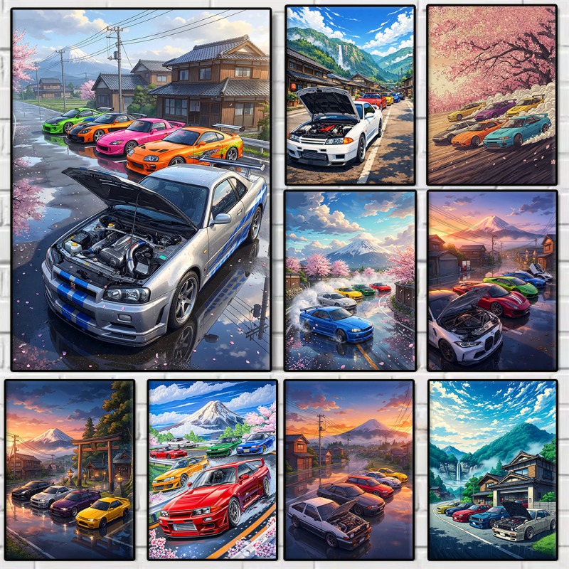 Japanese Lifestyle Anime - 애니메이션 일본 JDM 자동차 GTR 벚꽃