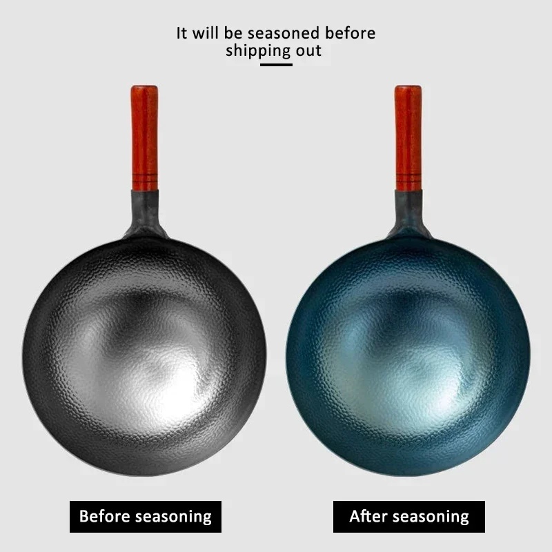 Cast Iron Tetsubin - 전통 수제 철 웍, 진짜 망치로