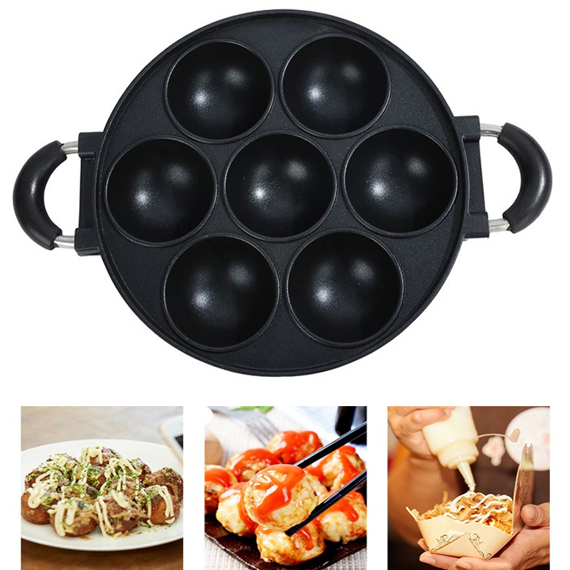 Cast Iron Tetsubin - 7 홀 케이크 요리 팬 주철