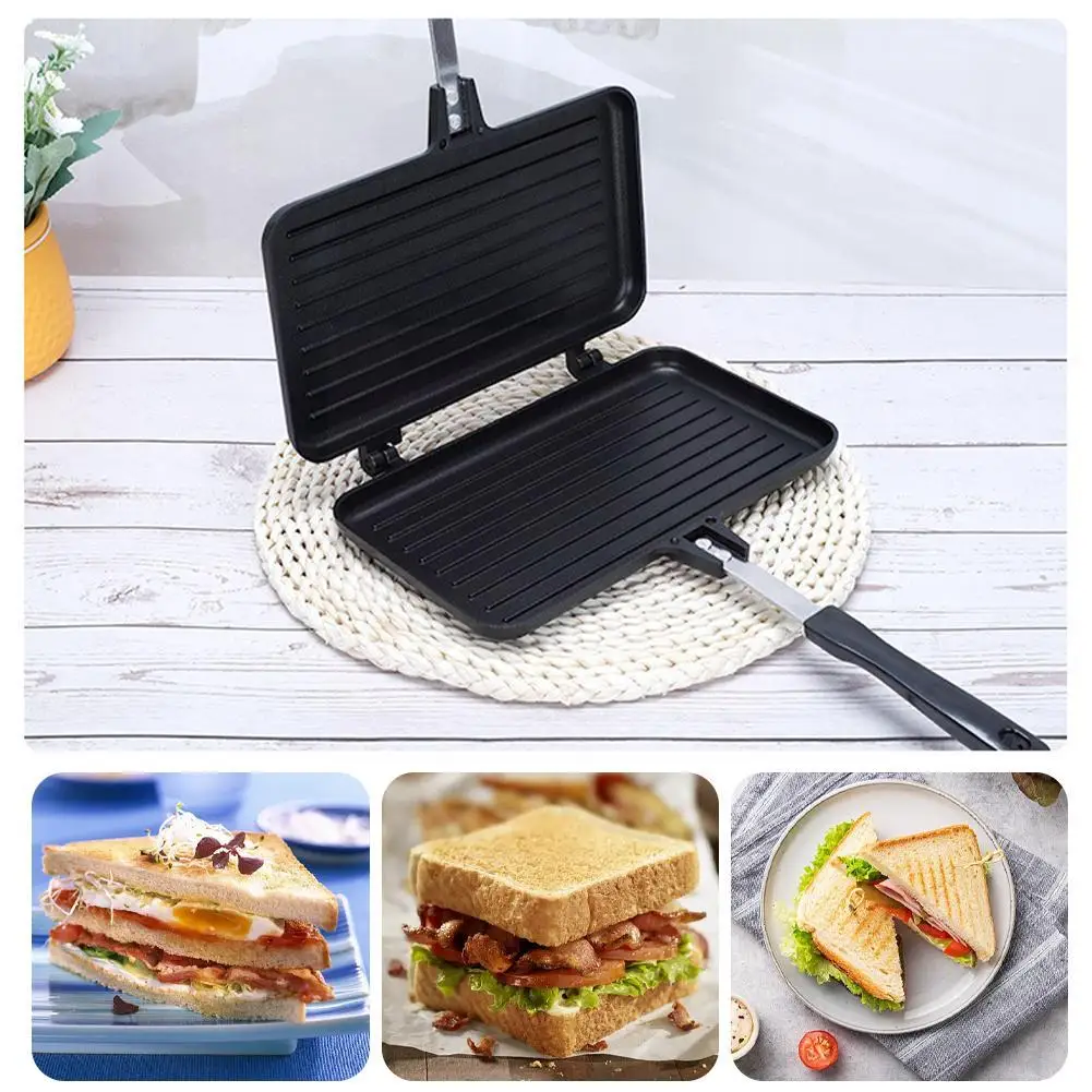 Cast Iron Tetsubin - 양면 프라이팬 논스틱 샌드위치 메이커, 와플