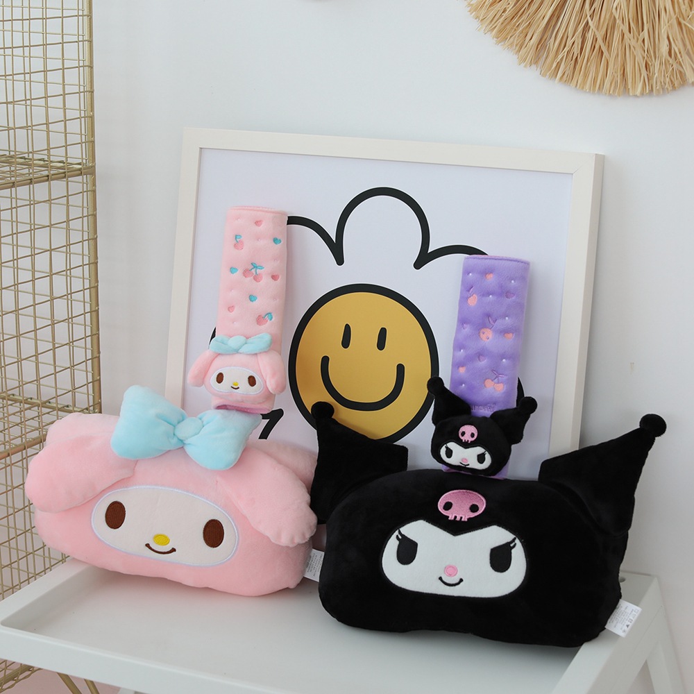 Japanese Lifestyle Goods - 카와이 쿠로미 자동차 머리 받침대 안전벨트