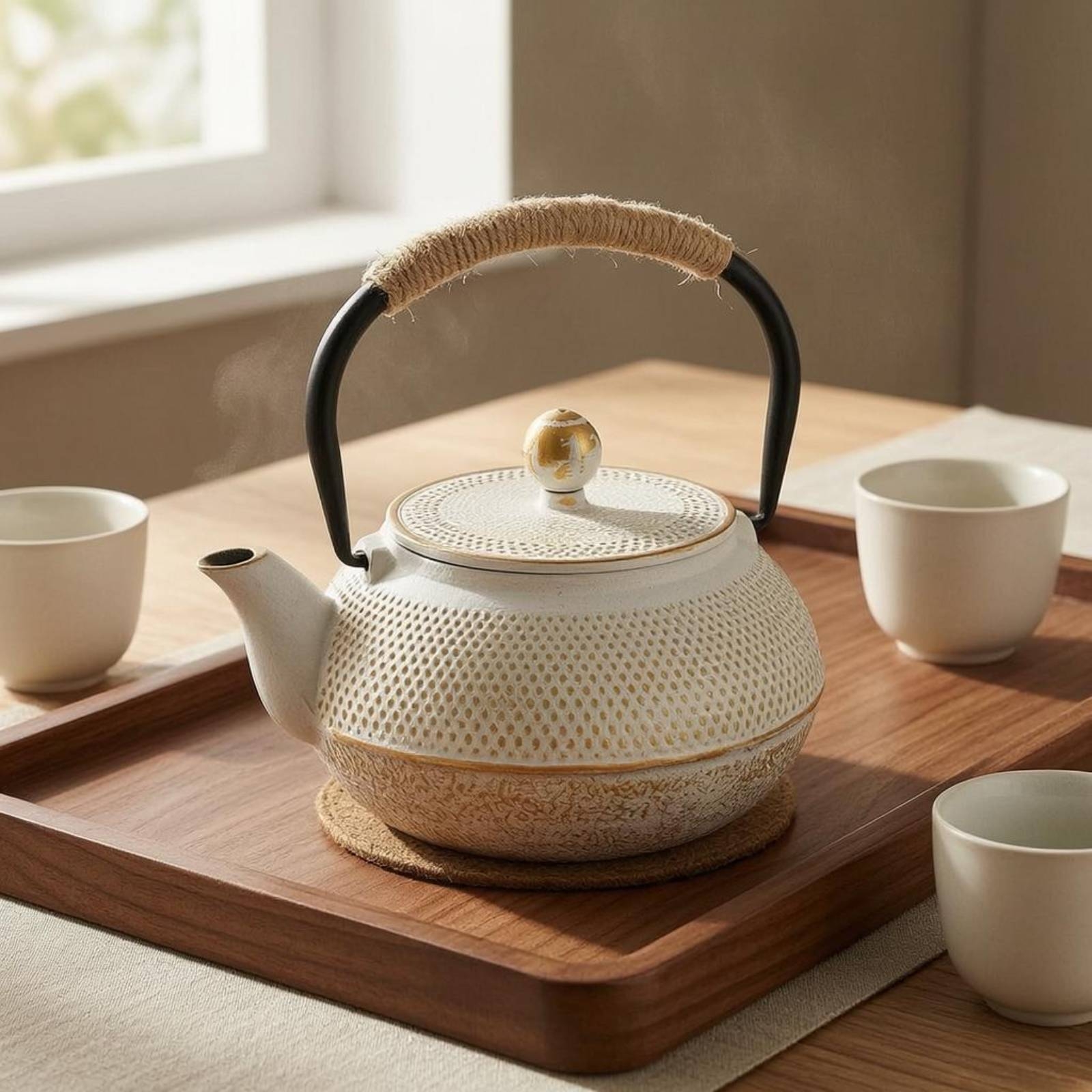 Cast Iron Tetsubin - 무쇠 티포트, 얼룩무늬 무쇠 티 주전자,