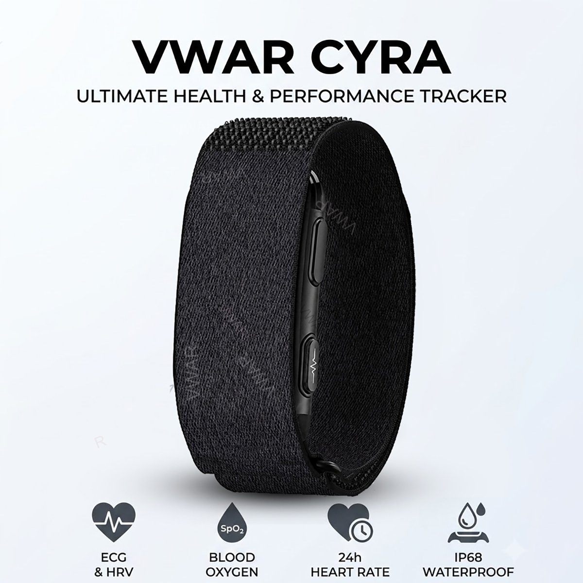 Japanese Active Lifestyle - VWAR CYRA 스크린리스 피트니스 트래커 ECG+HRV