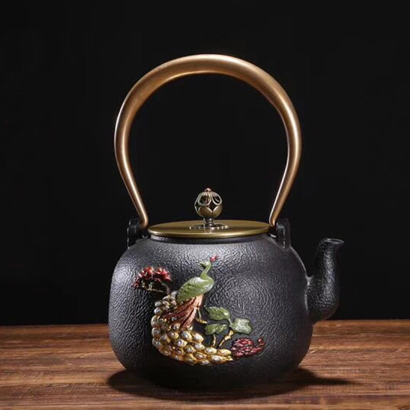 1.4 일본 차 주전자 절묘한 매화와 대나무 페인트 시 - Cast Iron Tetsubin 리뷰 및 가격