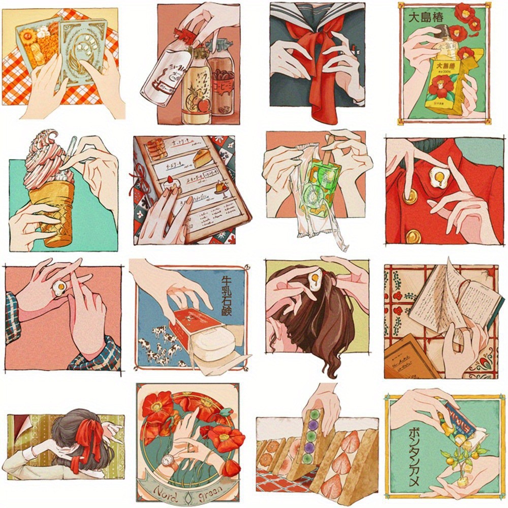 50Pcs 일본 전통 빈티지 스타일 스티커 헤이세이 시 - Japanese Lifestyle Anime 리뷰 및 가격