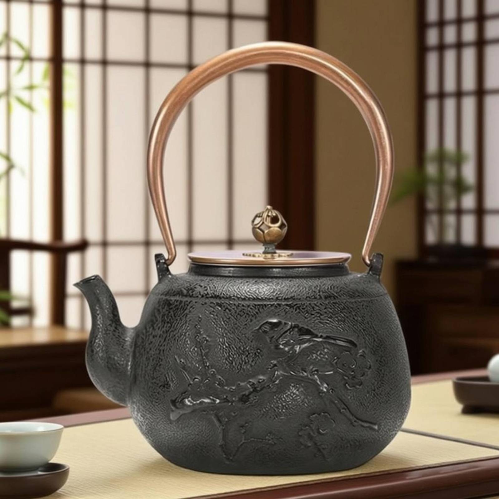 주철 티팟 구리색 손잡이 일본식 테츠빈 티팟 스토브탑  - Cast Iron Tetsubin 리뷰 및 가격