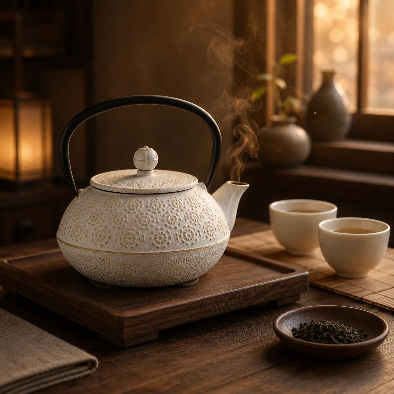 무쇠 티포트, 얼룩무늬 무쇠 티 주전자, 뚜껑이 있는  - Cast Iron Tetsubin 리뷰 및 가격